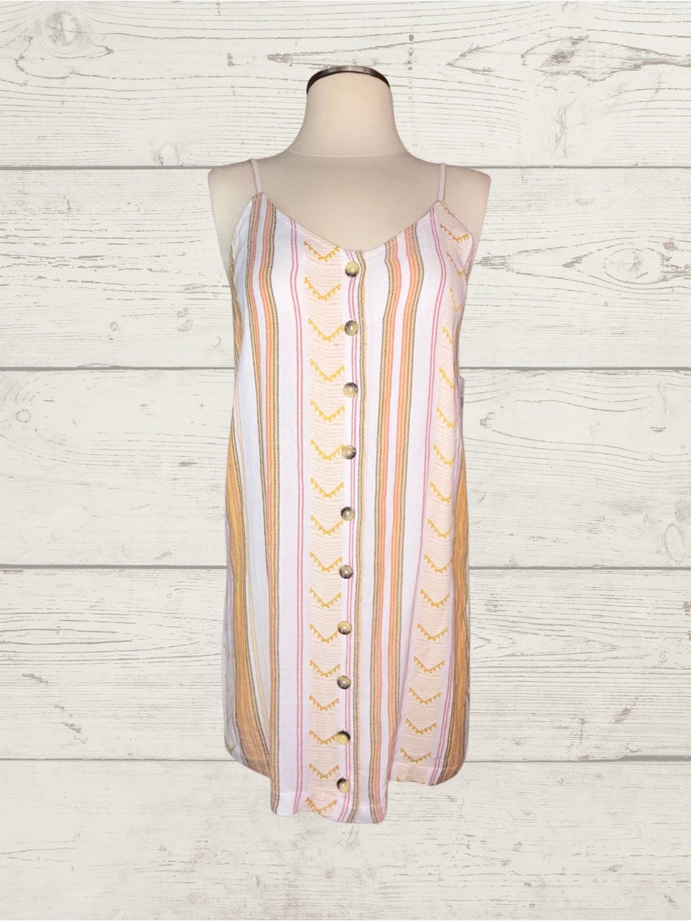 NWT Rip Curl Sun Chaser Dress Striped Button Front Mini Boho Southwestern Sz M
